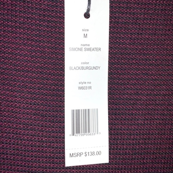 Walter Baker dress knit faux leather patches‎ sweater medium long sleeve NWT - Picture 6 of 7